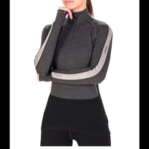 Icebreaker 200 Merino ZoneKnit Half Zip Base Layer XS Black Gray NWT IB0A56HC585